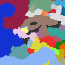 Filled in map with colors representing province owner