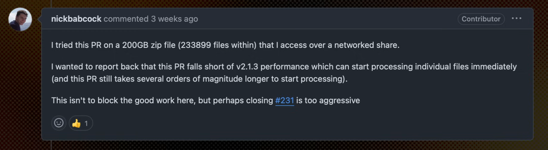 GitHub comment featured in the fasterthanlime video
